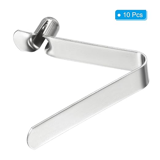 PATIKIL 8x5mm Kayak Paddle Snaps, 10 Pack Tent Pole Clips Steel V Shaped Single Pin Push Button Spring Clips Lock Tube Pole Clips for Camping Awning