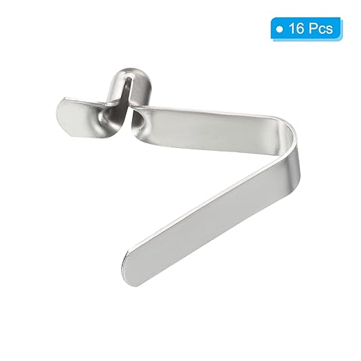 PATIKIL 5.5x3.8mm Kayak Paddle Snaps, 16 Pack Tent Pole Clips Steel V Shaped Single Pin Push Button Spring Clips Lock Tube Pole Clips for Camping Awning