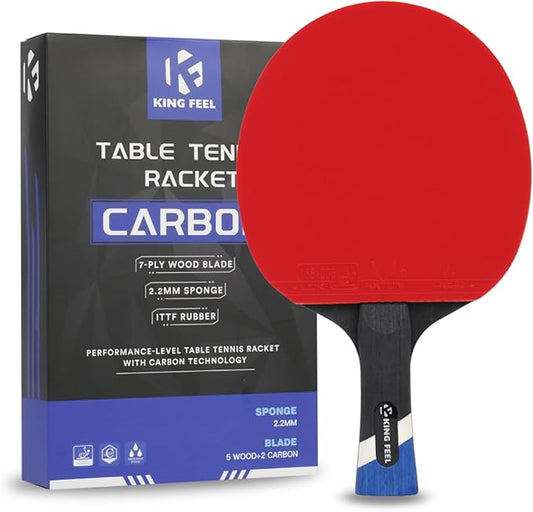 Professional Ping Pong Paddles-Lightweight Carbon Fiber Table Tennis Rackets with 7-Ply Blade, 2.0mm Premium Sponge, ITTF Approved Rubber - for Tournament-Level Performance Table Tennis Paddles