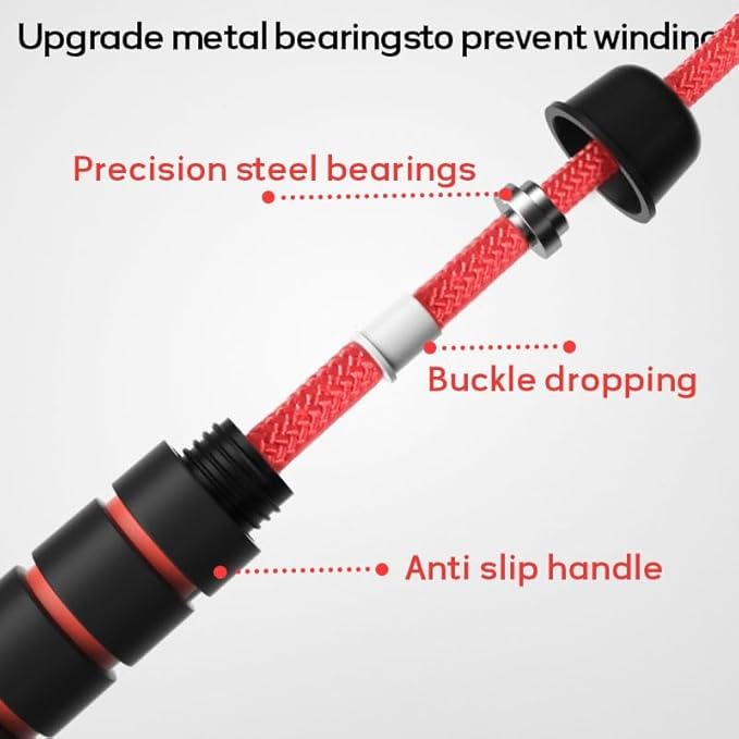 16 FT Long Jump Rope for Kids Adults,Double Dutch Jump Rope,Adjustable Skipping Ropes with High-strength Nylon Braided Rope Core,360°Rotation Not Entangled,Long Enough for 2-4 Jumpers.Red