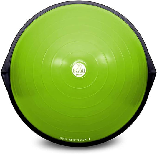 Bosu Balance Ball Exercise Trainer, Home Gym Equipment w/ Guided Workouts & Pump, 26", Blue - Inflatable Fitness Platform for Strength Training, Standing, Balancing, and Core Workout