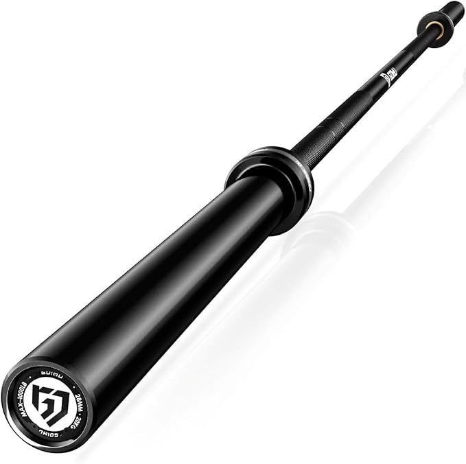 PB01 7FT Olympic Barbell, Weight Bar with Knurled Grip, 1000lb Capacity Strength Training Deadlift Bar for Squat, Weightlifting, Bench Press, Fits 2-inch Standard Weight Plates