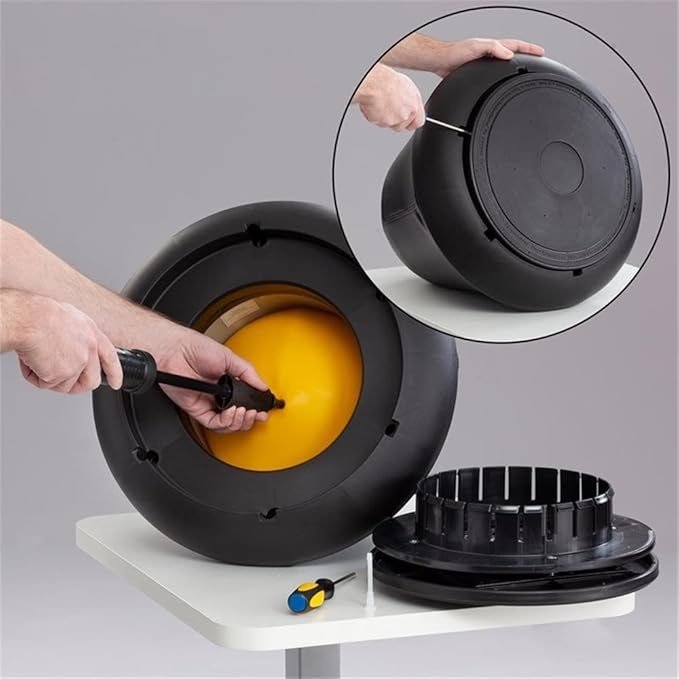 Safco Runtz Swivel Ball Chair for Kids, Anti-Burst, Exercise Ball Chair, 360° Rotation, Supports Movement, Better Posture and Balance, Red