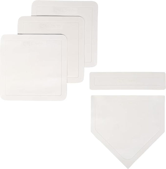 Franklin Sports MLB Throw Down Baseball Bases with Home Plate + Pitcher's Rubber - Backyard Rubber Base Set Perfect for Baseball, Teeball + Kickball