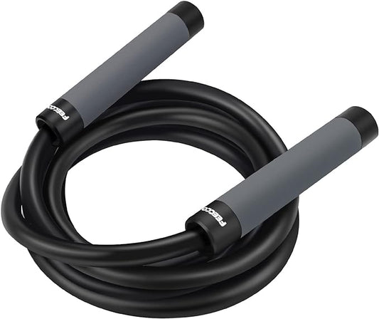 FEECCO Weighted Jump Rope - Heavy PVC Ropes with Metal Handles and Ball Bearings