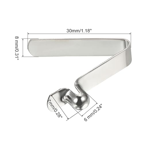 PATIKIL 7x6mm Kayak Paddle Snaps, 16 Pack Tent Pole Clips Steel V Shaped Single Pin Push Button Spring Clips Lock Tube Pole Clips for Camping Awning