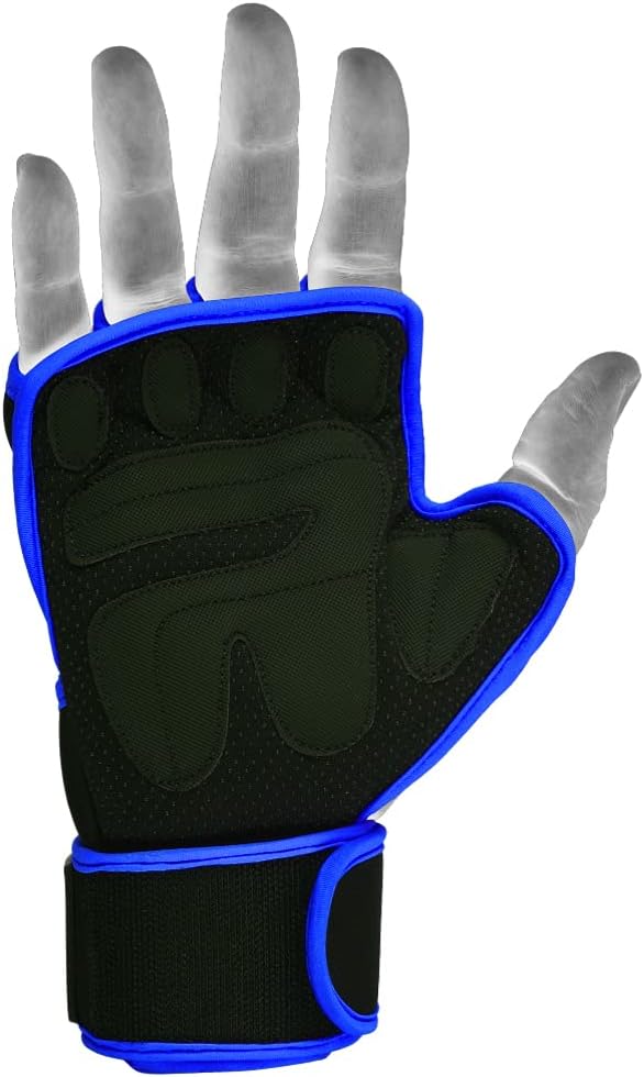 MRX BOXING & FITNESS Workout Gloves for Men and Women Ventilated Weight Lifting Gloves with Wrist Wraps Sticky Palm Protection with Extra Grip Gym Gloves for Exercise Pull Ups, Cross Training