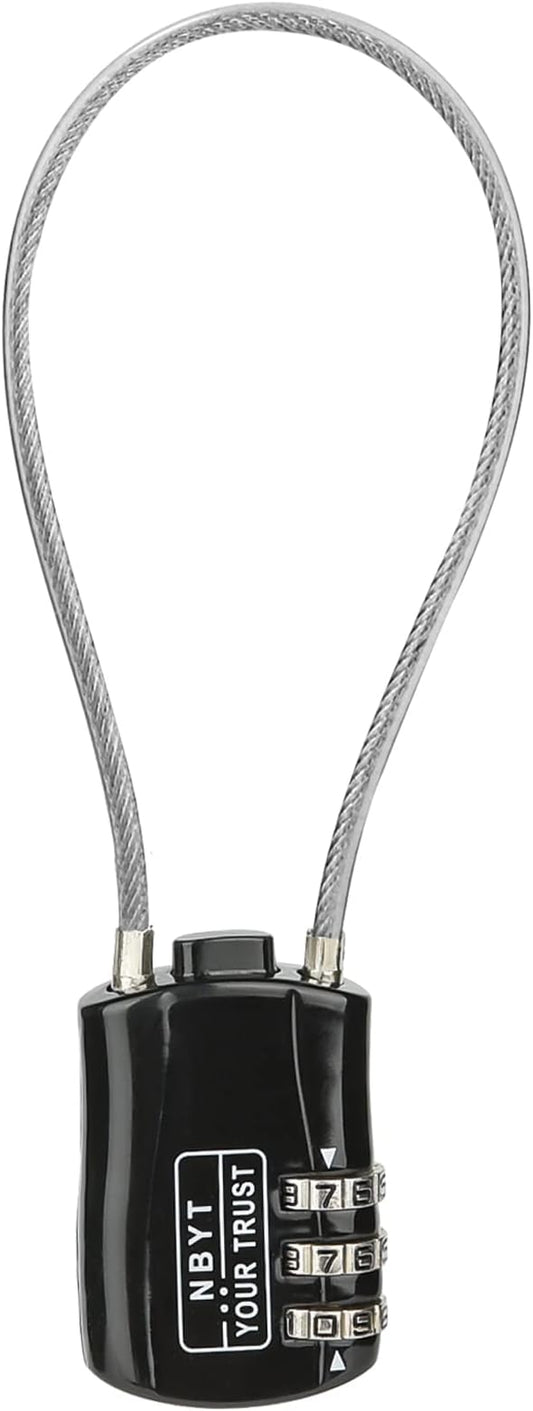 Wire Combination Lock Padlock, Wire Diameter 3/24", 8.3" Circumference, Suitable for Travel Luggage, Backpack, Cycling Helmet, Small Cabinet, Gym Cabinet, Suitcase