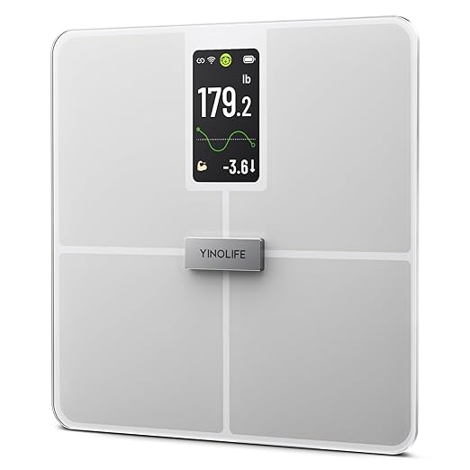 Smart Scale for Body Weight with BMI, Body Fat, Muscle Mass, Digital Weight Scale with 20 Metrics, Wi-Fi Bluetooth Bathroom Scale with 4.3" Color Display, 400 lbs, White