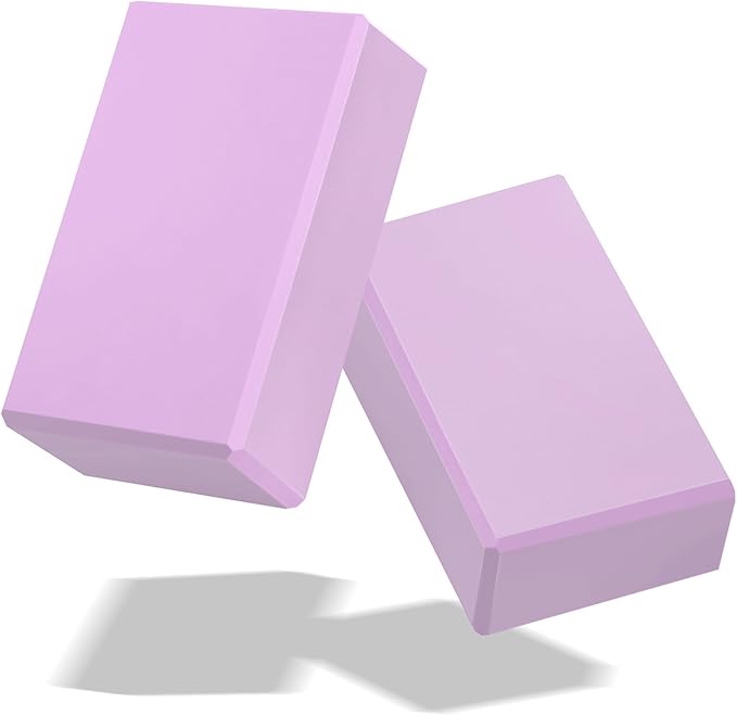 Biguphate Yoga Blocks 2 Pack, EVA Foam Yoga Block Supportive Latex-Free, Non-Slip Exercise Blocks, Yoga Accessories for Pilates, Meditation, Balance, Stretching and Deep Poses