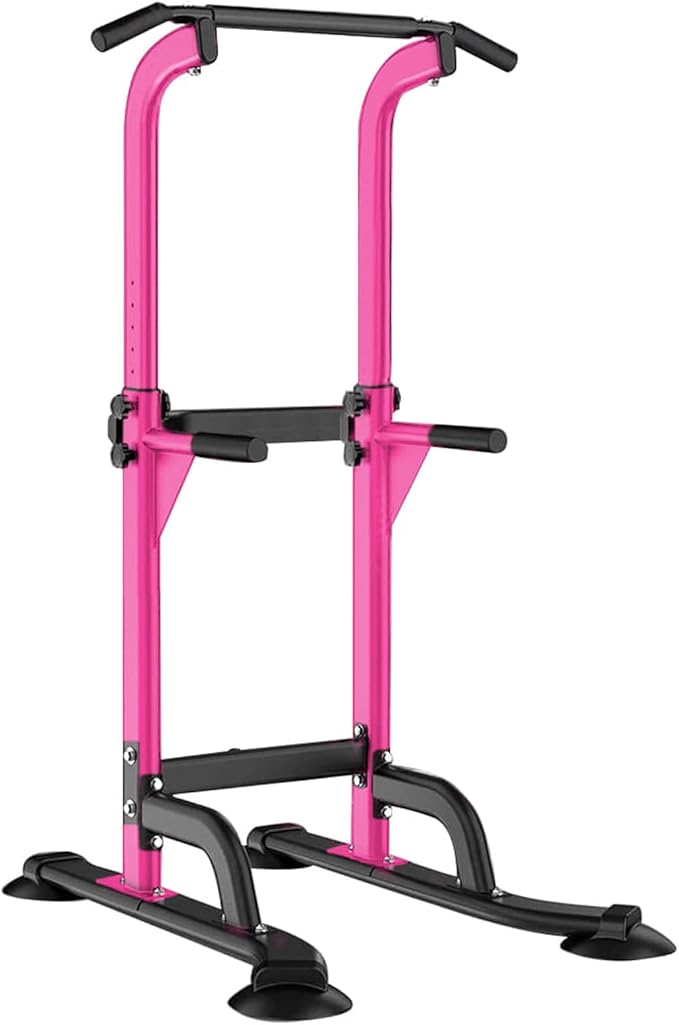 SogesHome Power Tower Pull Up Bar and Dip Station Adjustable Height Dip Stand Multi-Functional Strength Training Fitness Workout Station