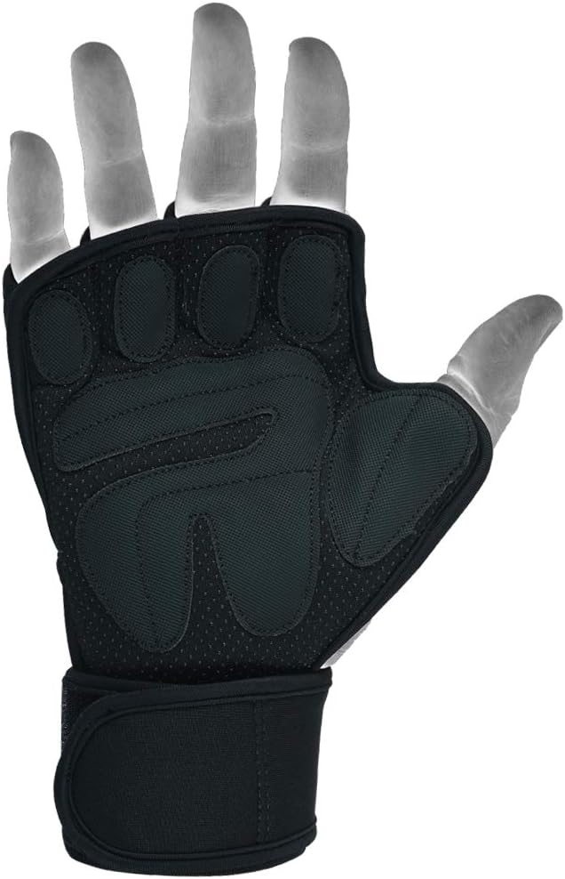 MRX BOXING & FITNESS Workout Gloves for Men and Women Ventilated Weight Lifting Gloves with Wrist Wraps Sticky Palm Protection with Extra Grip Gym Gloves for Exercise Pull Ups, Cross Training