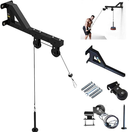 Ipanda Forearm Wrist Trainer, Tricep Workout Machine Wall-Mounted Cable Pulley System for LAT Pull Downs, Tricep Pull Downs, Forearm Home Gym Equipment