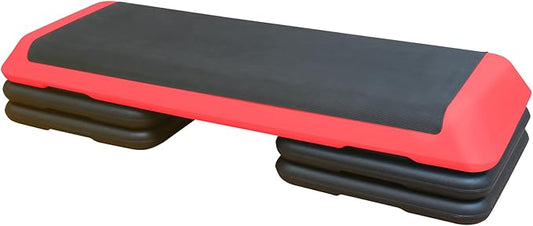 43'' Exercise Aerobic Step Platform, Adjustable Fitness Stepper with 4 Stackable Risers, Aerobics Stepper Workout Stepper for Home Gym Cardio Strength & Training