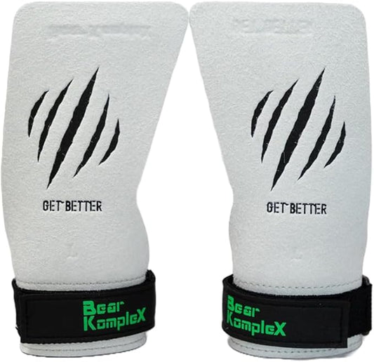 Bear KompleX No Hole Pinnacle Hand Grips for Workouts, Pull-ups, Weightlifting, WOD Gymnastics, Crosstraining Palm Grips with Wrist Wraps, Hand Protection from Rips and Blisters, 1 Pair