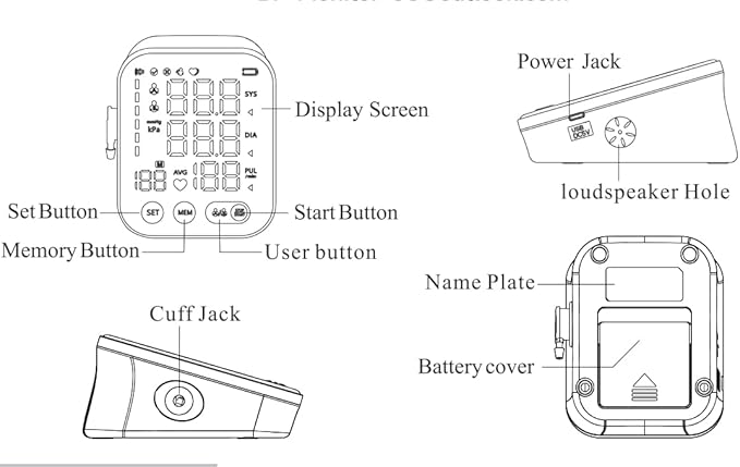 Blood Pressure Monitor, Upper Arm Blood Pressure Monitors for Home Use, Adjustable 8.7"-16.5" Blood Pressure Cuff, 2-User 2X120 Memory, One Touch Operation, Accurate BP Machine