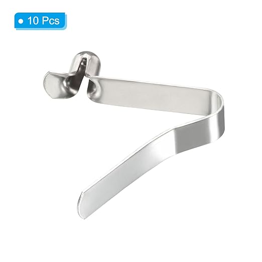 PATIKIL 8x6mm Kayak Paddle Snaps, 10 Pack Tent Pole Clips Steel V Shaped Single Pin Push Button Spring Clips Lock Tube Pole Clips for Camping Awning