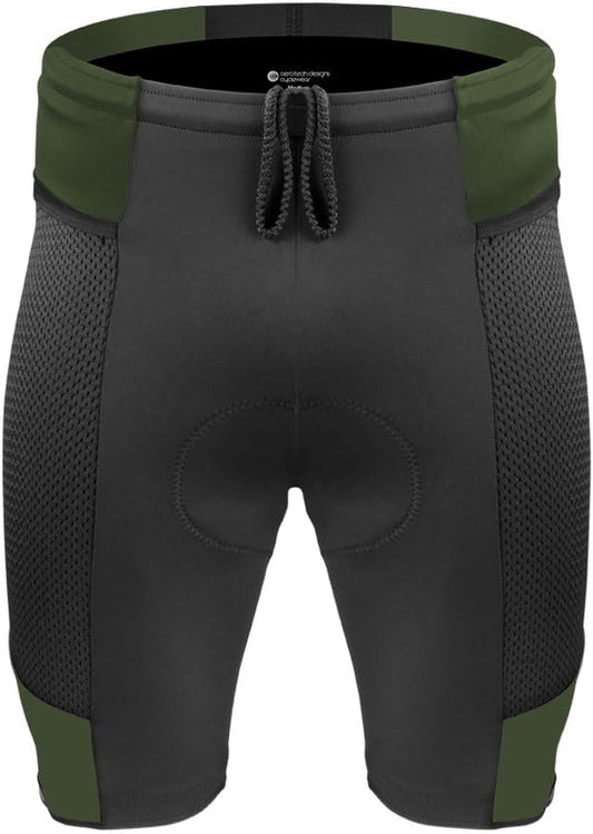 | Men's Gel Touring Padded Bike Shorts | Innovative Mesh Pockets | Made in USA