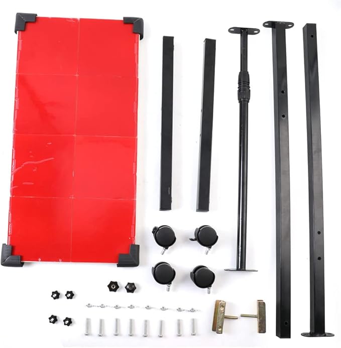 Table Tennis Rebound Board Rebounder with 8 Red Rubbers, Improved 2nd Generation Pingpong Return Board Self Training Equipment, Indoor/Outdoor Ping-Pong Table Rebound Board