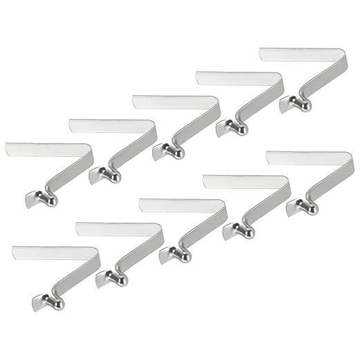 PATIKIL 5x3mm Kayak Paddle Snaps, 10 Pack Tent Pole Clips Steel V Shaped Single Pin Push Button Spring Clips Lock Tube Pole Clips for Camping Awning