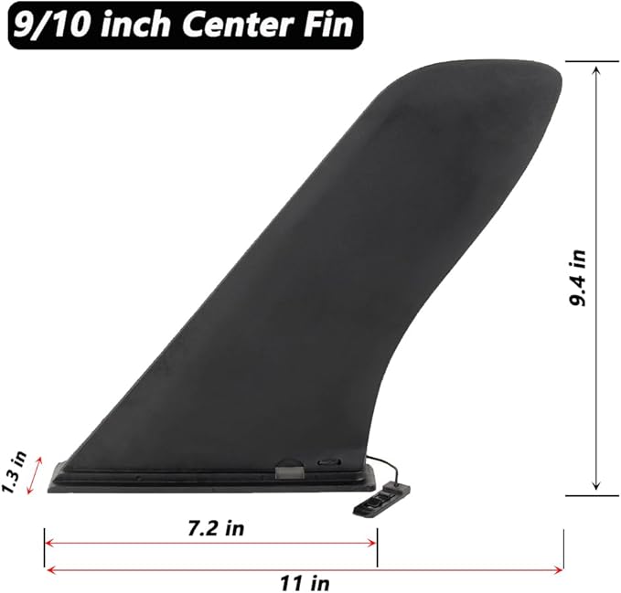 Surfing Fins,Inflatable Paddle Board Fins,9/10''SUP Single Center Fin with Base,Detachable Fin Dock Tail Fin for Long Board Paddle Board Surfboard Surfing Kayak Fin.