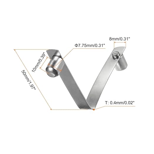 HARFINGTON 30pcs Double Button Kayak Paddle Snap Spring Clip 7.75x10x50mm 65Mn Spring Steel V-Shaped Solid Lift Telescopic Locking Tube Pole Clips for Tent Umbrella Camping