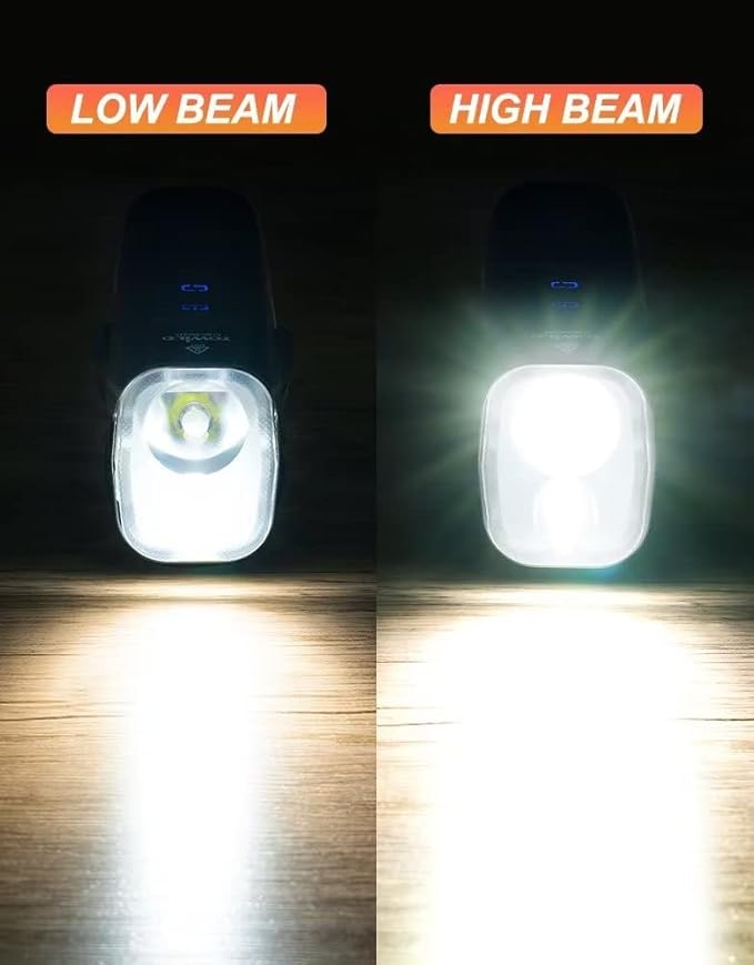 TOWILD DLite1800 Bike Lights for Night Riding 1800LM Dual Light Source System,Super Bright Front Bicycle Light Waterproof Bike Headlight for Mountain,Road,Commuter Cycling -Fits All Bikes