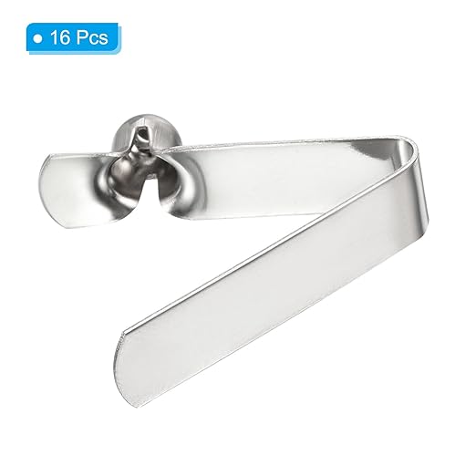 PATIKIL 7x6mm Kayak Paddle Snaps, 16 Pack Tent Pole Clips Steel V Shaped Single Pin Push Button Spring Clips Lock Tube Pole Clips for Camping Awning