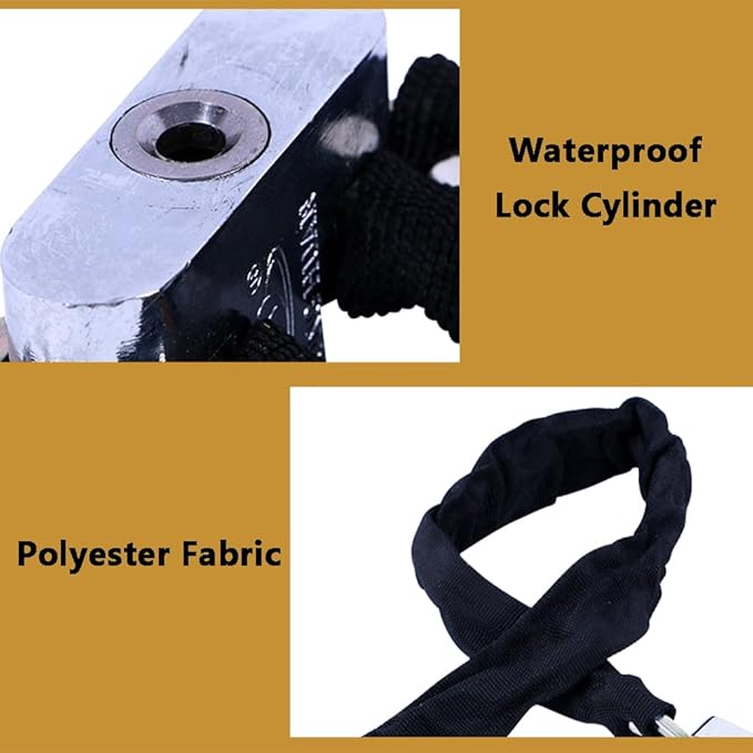 Bicycle Chain Lock Heavy Duty Safety Padlock, 39" Metal Chain Rope Square Head Chain Lock, Bicycle General Anti-Theft Lock, 26 * 80cm/(10" * 2.6 Ft)