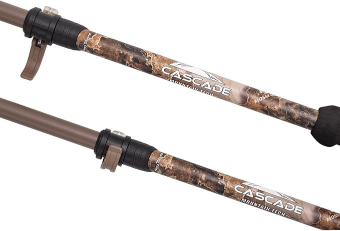 Cascade Mountain Tech Trekking Poles - Carbon Fiber Walking or Hiking Sticks with Quick Adjustable Locks