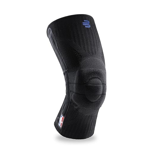 Bauerfeind Sports Knee Support NBA - Officially Licensed Basketball Knee Brace - Relief and Stabilization - Targeted Compression - Lightweight & Durable - Black, X-Small