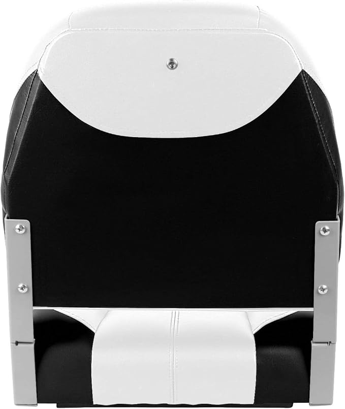 Two Tone Low Back Folding Boat Seat,White/Black