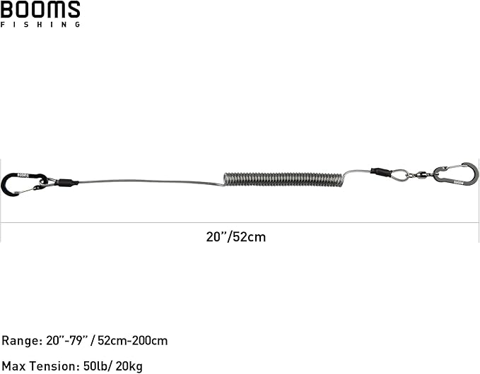 Booms Fishing T02 Fishing Pole Tether, Kayak Paddle Leash, Paddle Board Fishing Accessories, Heavy Duty Fishing Lanyard for Fishing Tools/Rods/Paddles