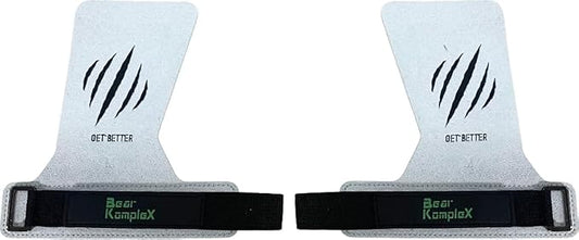 Bear KompleX No Hole Pinnacle Hand Grips for Workouts, Pull-ups, Weightlifting, WOD Gymnastics, Crosstraining Palm Grips with Wrist Wraps, Hand Protection from Rips and Blisters, 1 Pair