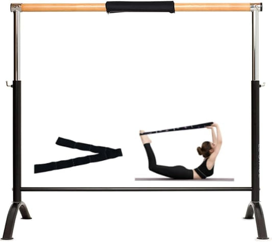 LeStage Ballet Barre - Portable Freestanding Adjustable Training Barre - Pro Series with Foam Protector and Elastic Stretching Strap