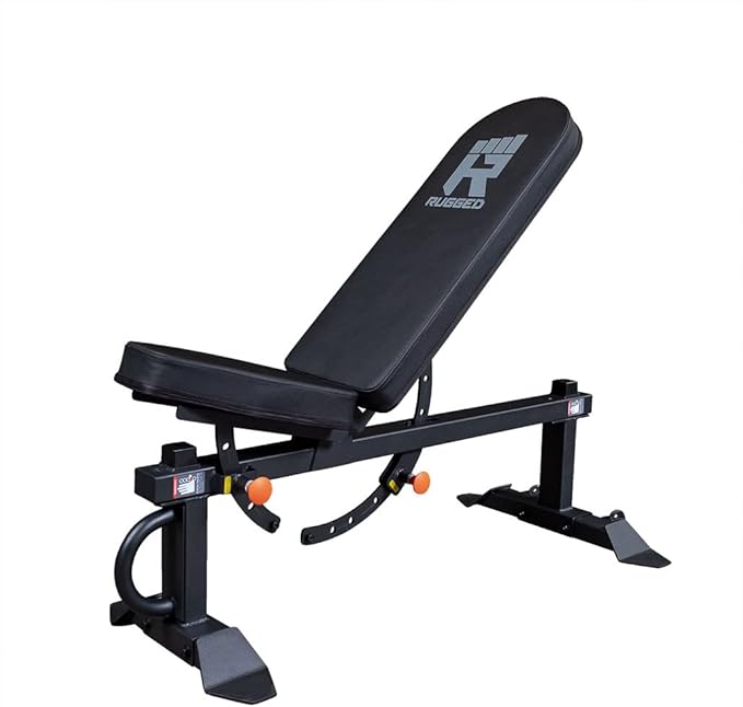 Rugged Strength & Fitness Flat Incline Adjustable Bench, 1500 lb Capacity