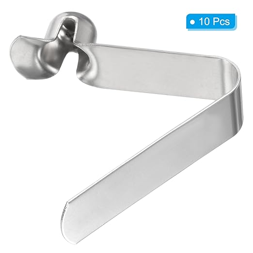 PATIKIL 8.3x8mm Kayak Paddle Snaps, 10 Pack Tent Pole Clips Steel V Shaped Single Pin Push Button Spring Clips Lock Tube Pole Clips for Camping Awning