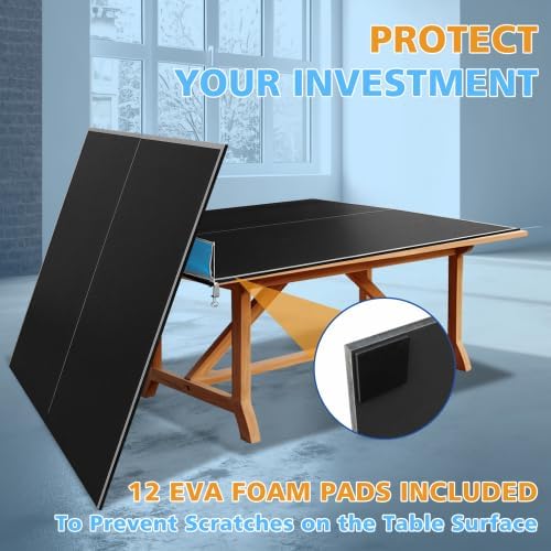 7/8/9ft Mid-Size Ping Pong Conversion Top with Net Set for Billiard and Pool Tables - Regulation Top Converts Billiards into Ping Pong Table Blue/Green/Black