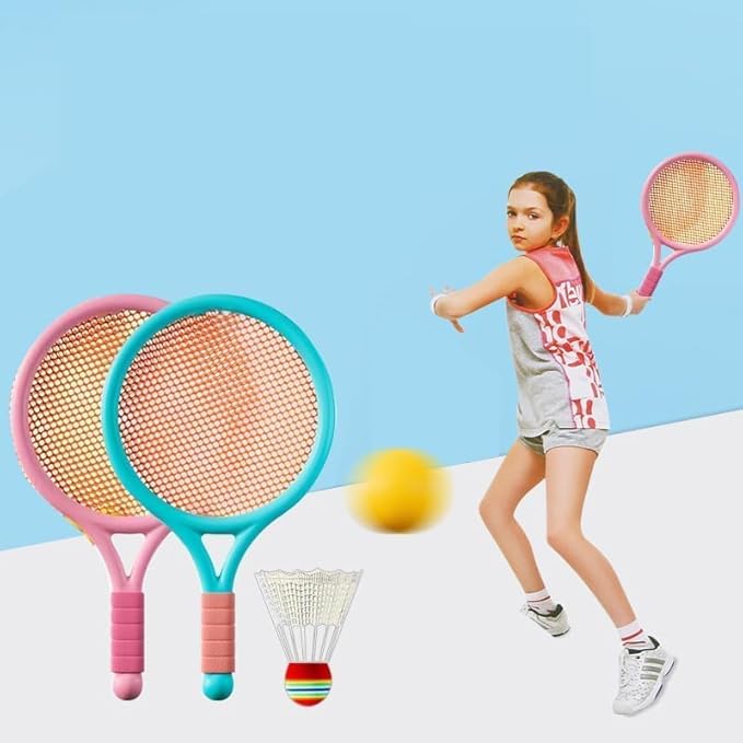 Racket Tennis for Children Outdoor Sports Badminton Racket Kindergarten Toy Set for 3-12years Old Badminton Sets for Backyards Baby Tennis Racket Parent Child Outdoor Game Toys Portable Badminton Set