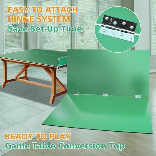 7/8/9ft Mid-Size Ping Pong Conversion Top with Net Set for Billiard and Pool Tables - Regulation Top Converts Billiards into Ping Pong Table Blue/Green/Black