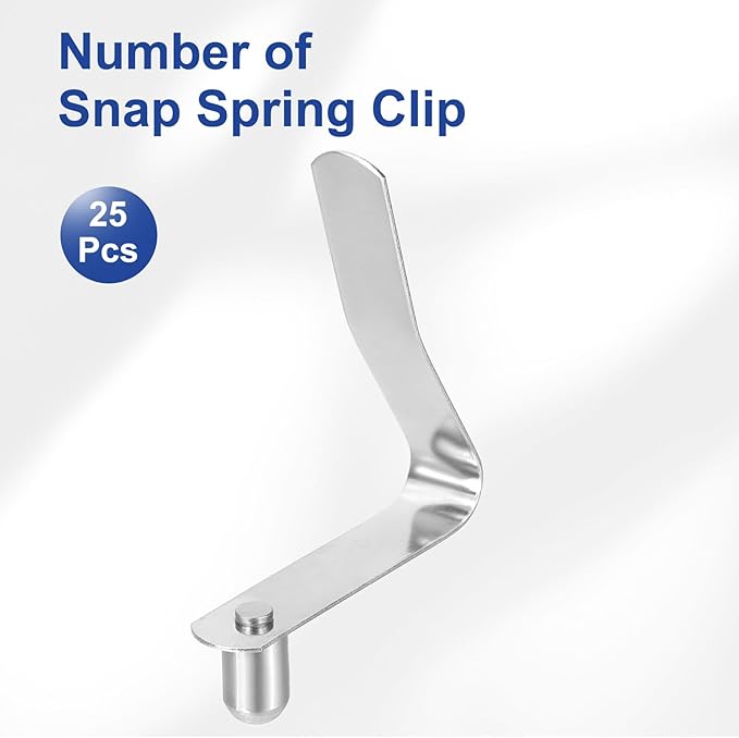 HARFINGTON Single Button Kayak Paddle Snap Spring Clip Spring Steel V Shaped Solid Lift Telescopic Locking Tube Pole Clips for Umbrella Camping