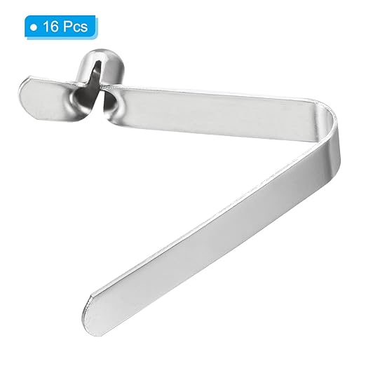 PATIKIL 6.4x5mm Kayak Paddle Snaps, 16 Pack Tent Pole Clips Steel V Shaped Single Pin Push Button Spring Clips Lock Tube Pole Clips for Camping Kayaking