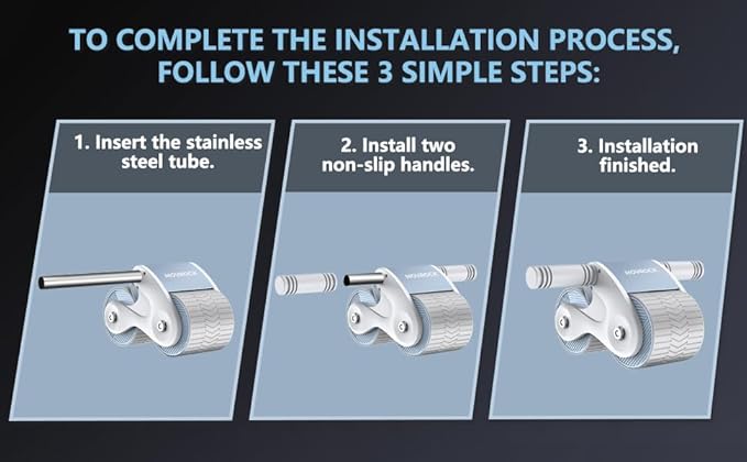 Ab Roller Wheel with Automatic Rebound for Home Gym Core Fitness, Sturdy Abdominal Exercise Equipment, Includes Knee Pad, Perfect for Ab Workouts and Strength Training