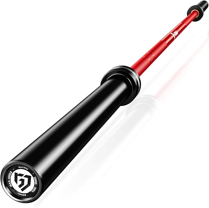 PB01 7FT Olympic Barbell, Weight Bar with Knurled Grip, 1000lb Capacity Strength Training Deadlift Bar for Squat, Weightlifting, Bench Press, Fits 2-inch Standard Weight Plates