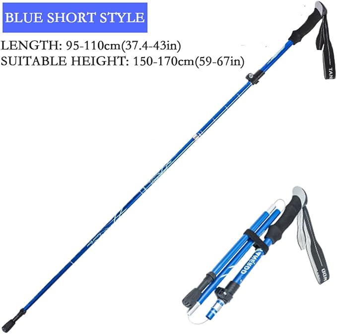 Trekking Poles - 1pc Sports Aluminium 7075 Anti Shock Walking Trekking Hiking Stick Pole,Ultralight Alpenstock,Adjustable Quick,Single Collapsible Pole