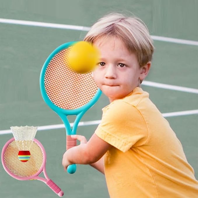 Racket Tennis for Children Outdoor Sports Badminton Racket Kindergarten Toy Set for 3-12years Old Badminton Sets for Backyards Baby Tennis Racket Parent Child Outdoor Game Toys Portable Badminton Set