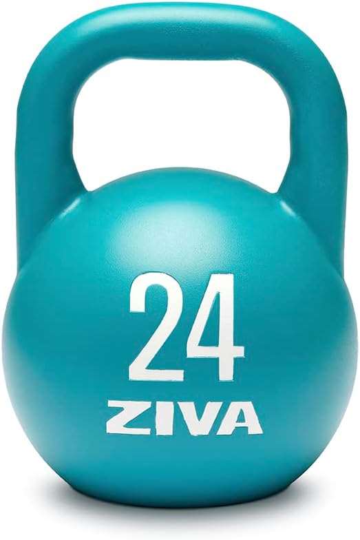 ZIVA Steve Cotter Signature Steel Competition Kettlebells - Hard-Wearing Crack-Resistant Powder Surface Coating, 34mm Steel Handle with Non-Slip Super Textured Powder Coating Grip - Avail 6kg - 32kg