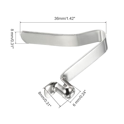 PATIKIL 8x6mm Kayak Paddle Snaps, 10 Pack Tent Pole Clips Steel V Shaped Single Pin Push Button Spring Clips Lock Tube Pole Clips for Camping Awning