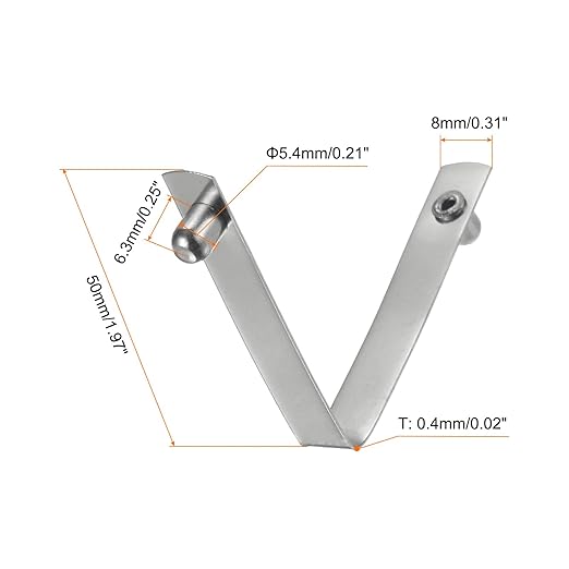 HARFINGTON 30pcs Double Button Kayak Paddle Snap Spring Clip 5.4x6.3x50mm 65Mn Spring Steel V-Shaped Solid Lift Telescopic Locking Tube Pole Clips for Tent Umbrella Camping