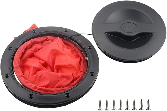 Hatch Cover Deck Plate ABS Easy Install Accessories Hatch Cover with Red Waterproof Bag and Fasteners for Kayak Boat Fishing Rigging
